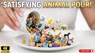Colorful Mini Animal Pour – Rabbits, Cats, Horses & More #asmr #satisfyingvideo
