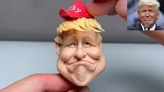 Funny Donald Trump sculpture made from polymer clay | Kay's Clay