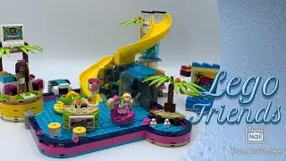 Lego Friends 41374 - Andreas Pool-Party - Heartlake City - Stop Motion - Time Lapse - Unboxing