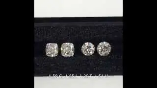 Loose Round Brilliant and Cushion Modified Diamonds Comparison 1.20-1.85ct