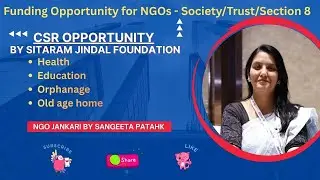 Funding Opportunity for NGOs/CSR Opportunity by Sitaram Jindal Foundation