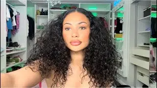 Washing & Styling curly hair routine. These products helped my hair grow thick and long. (ASMR)