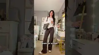 Get dressed with me for school!!🤍🤍 #ootd #style #fashion #fitspo #gdwm #school #grwm