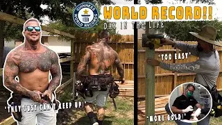 BREAKING A WORLD RECORD FOR FASTEST FENCE BUILT! | BLUE COLLAR WORK | Day in the Life of STAX