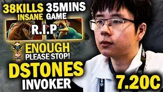 IMPOSSIBLE!!! DSTONES BRUTAL INVOKER 38 KILLS IN 35 MINS - INSANE GAME | DOTA 2 INVOKER 7.20C