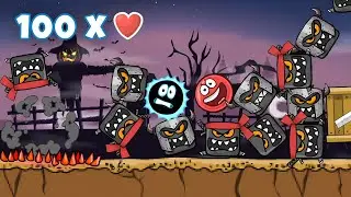 Red Ball 4 New Update | Red Ball Vs 100 Boxes in Halloween Day Ep 8
