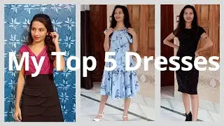 My top 5 one piece dresses collection| Dresses for Pear Shaped Body|  VLOGMAS Day 6