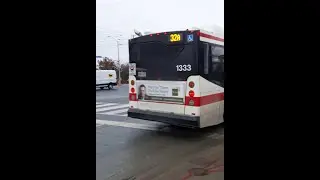 Toronto TTC 32A Eglinton Ave West Bus Ride - 3514 Eglinton Ave to Martin Grove Rd #1333 11/26/2025
