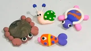 How to make sea animals in clay 🤩#tutorial #shorts