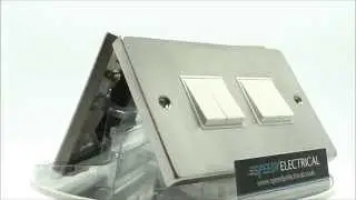 Click Deco Light Switches - Stainless Steel - White Inserts