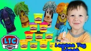 Shark Logan Play Doh Surprises - Kids Playtime Family Toys - Food and Haircutting game