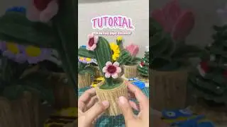 Tutorial Kaktus Kawat Bulu Pipe Cleaner #tutorial #diy #handmade #flowers #pipecleanercrafts