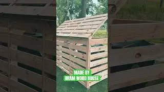 DIY Wooden Trash Can Storage for 3Bins | Outdoor Garbage Enclosure #DIY #Woodworking #OutdoorProject