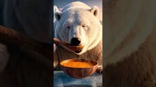 polar bear drinking soup #youtubeshorts #youtube