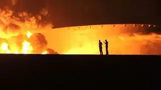 Fire rages at bombed refinery in Yemen's port of Aden