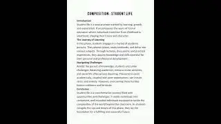 Composition : Student life