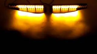 NIGHT VIDEO 32 LED Amber Car Emergency Warning Strobe Visor Split Mount Deck Dash Light Bar
