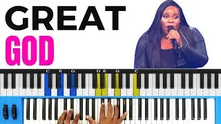 TASHA COBBS: How to play GREAT GOD on PIANO