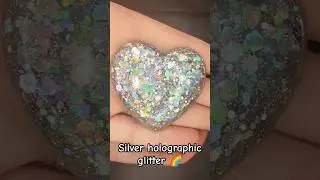 Silver holographic chunky glitter is beautiful in clear epoxy 🌈🥰#rainbow #holographic #glitter