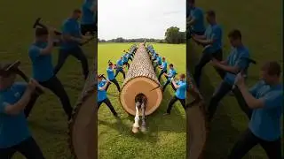 Giant Tree Cracks Open &ndash; Horse Leg Stuck Inside?! 😱 Unreal CGI Scene #shorts