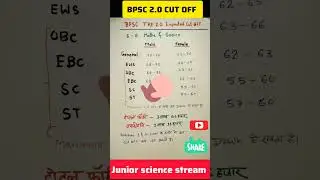 BPSC TRE 2.0 Maths & Science 6-8 CUT OFF🔥 | BPSC TRE Cut Off after Answer Key Male & Female Science