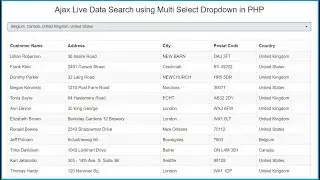 Ajax Live Data Search using Multi Select Dropdown in PHP