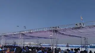 Iaf's Dhruv Helicopter fly-past along with Marching Iaf Airwarriors.