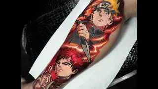Naruto and Gaara Anime Tattoo Time lapse, 15 Minutes