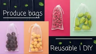 DIY Reusable Produce Bag | Refrigerator vegetable bag sewing at home | Drawstring produce bag sewing