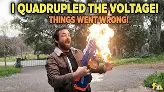 Nerf HyperFire with 24 Volts.  Overvolting. (The motors are cooked)