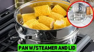 Oster Sangerfield Stainless Steel Cookware 11-Inch Everyday Pan w/Steamer and Lid