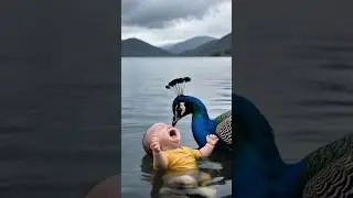 A small baby fall in the Ocean #cute #baby #ai #story #shortsfeed #shorts #youtubeshorts