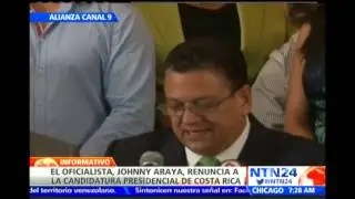 Johnny Araya habla de prudencia al renunciar a su candidatura por la Presidencia de Costa Rica