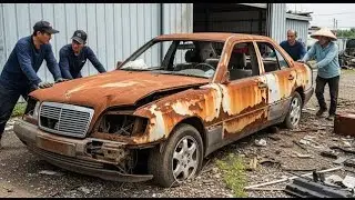 Destroyed Mercedes Car Restored Like New!