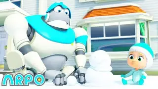 Snowball Showdown - Ready Steady Throw  | ARPO the Robot | Funny Cartoons For Kids