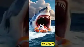 Brave Cat Father vs Sea Monster &ndash; A Father's Fight to Save His Baby!#shorts#shortfeed#trending #cat