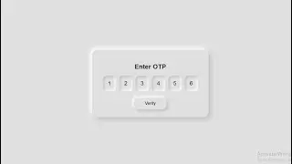 Neumorphic OTP Verification UI | HTML CSS JavaScript Tutorial (Modern UI)