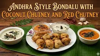 Andhra Style Bonda with Coconut & Red Chutney | Authentic Crispy Breakfast Recipe #andhrarecipe 