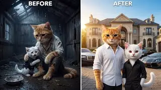 After 1 Years | Poor Cat Father and Son Became Rich | Hard Work Success Story