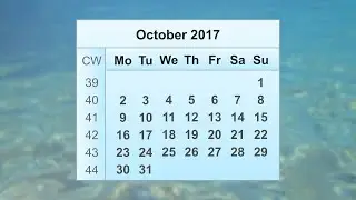 October 2017 Calendar