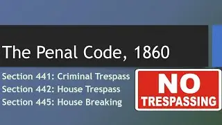 Section 441, 442,443, 444, 445, 446, 447 & 448 of the Penal Code, 1860 | Criminal Trespass |দণ্ডবিধি