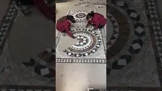 Water jet Mixcolor Slate Mosaic Medallion Floor Popular Design