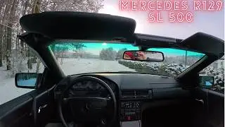 Cabrio zimą? Tak czy nie? Mercedes R129 SL500 V8 #roadster #enginesound #amg #pasja #youngtimer