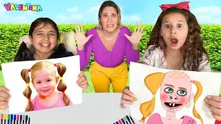 Valentina e Alice BRINCAM de concurso de Desenho