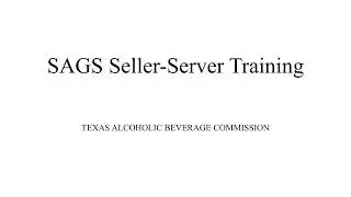 Introduction to SAGS Seller-Server Training