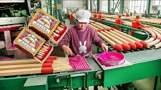 How Matches STICKS are Made in Big Factory with Mass Production | Inside the Matchstick Factory