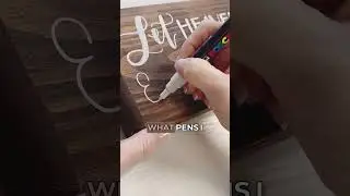 Hand lettering on stained wood with a paint pen! #handlettering #modernlettering #diy #diychristmas
