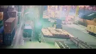 Colombo harbour accident CCTV