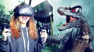 KICKING DINOSAURS IN VIRTUAL REALITY! | Island 359 VR + Feet Tracking (HTC Vive + Vive Trackers)