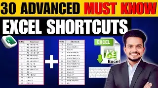 30 Advanced Excel Shortcuts You MUST Know | The SanBytes